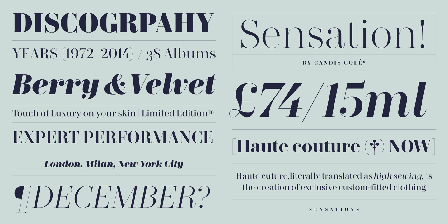 Beispiel einer Zesta Bold Italic-Schriftart